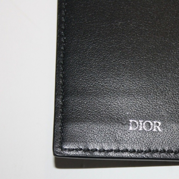 Christian Dior Monogram Perforated Leather Black Compact Wallet - Picture 4 of 5